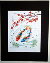 picture of two koi fish with flowers
